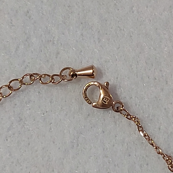Titanium Steel Rose Gold Heart Link Bracelet - Picture 6 of 6